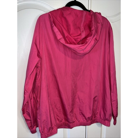 Lane Bryant LIVI Active Jacket Pullover Magenta Fuchsia Packable Woven 14/16 - Picture 7 of 14